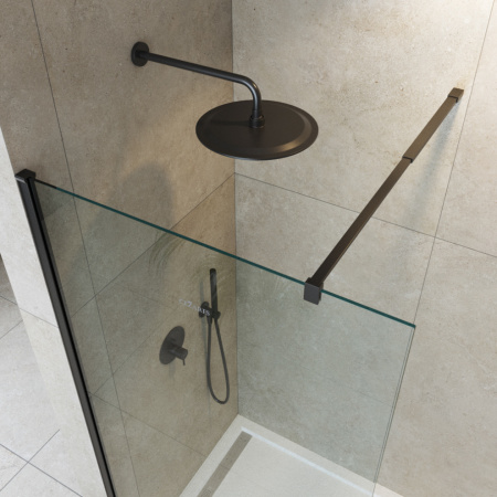 Душевая перегородка Cezares LIBERTA LIBERTA-L-1-125-C-NERO 125х195 стекло прозрачное профиль черный