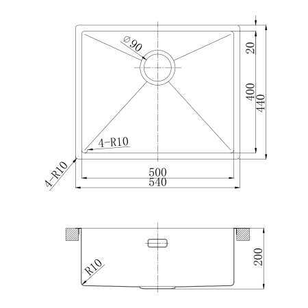 Кухонная мойка LeMark Olanga 540 9937125 54х44 цвет сталь