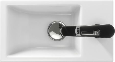 Раковина из сантехнического фарфора Onika Como UM-COM40/1 40х20 накладная цвет белый 1 отверстие под смеситель