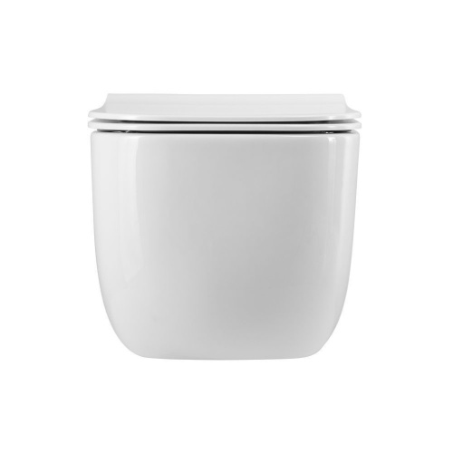 Унитаз подвесной Art&Max Monza AM232CHR/SC белый с сиденьем микролифт каскадный смыв - фото 3