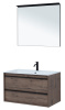 Комплект мебели: тумба с раковиной + зеркало Aquanet Lino 00271958 90x50x138 подвесной цвет темное дерево