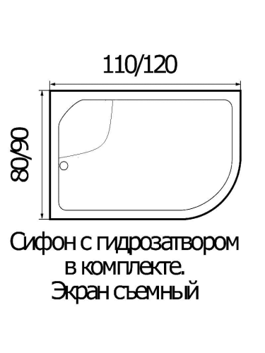 Душевой поддон WEMOR 120/90/24 L (10000002999) 120х90 акрил белый - фото 2