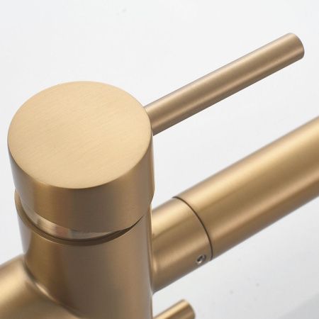 Смеситель для кухни Shevanik S178G на мойку золото/бежевый