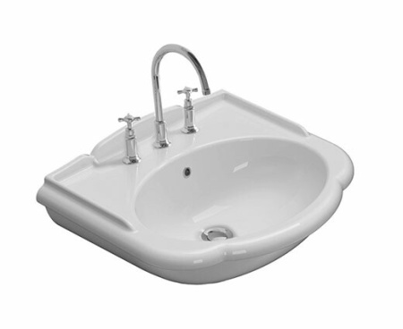 Раковина керамическая Globo Paestum PA057BI 62х54 подвесная цвет белый 1 отверстие под смеситель