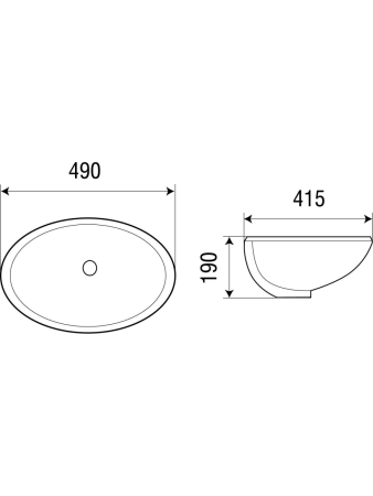 Раковина из сантехнического фаянса WeltWasser WW SK 10000003897 50х40 подвесная цвет белый без отверстий под смеситель