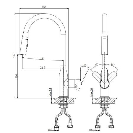 Смеситель для кухни Rush Tenerife TE2835-24 на мойку хром