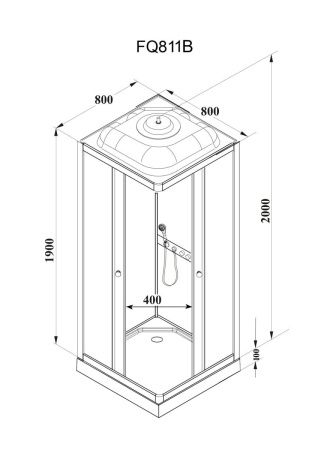 Душевая кабина Parly Frost FQ811B 80х80 квадратная с крышей ориентация универсальная