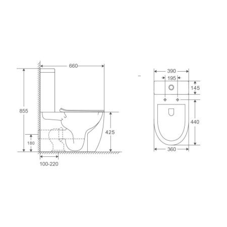 Унитаз напольный с бачком Grossman Торнадо GR-4407SQ белый с сиденьем микролифт безободковый смыв торнадо