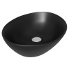 Раковина из сантехнического фарфора Teymi Lori T50494 41х34 накладная цвет черный без отверстий под смеситель