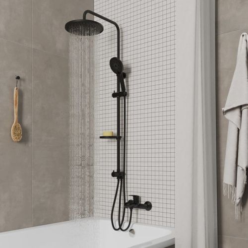 Душевая стойка Milardo Ideal Spa ILSBL3FM76 настенная цвет черный матовый - фото 3