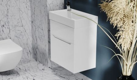 Тумба под раковину Jorno FOLK Folk.01.55/P/W/JR 50х30 подвесная цвет белый