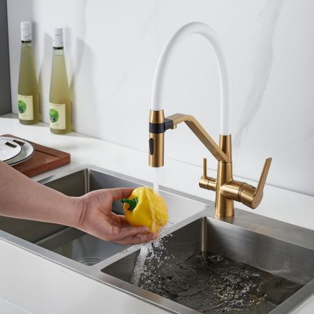 Смеситель для кухни Shevanik S278G на мойку золото