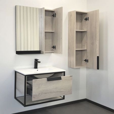 Тумба с раковиной Comforty Бонн 00-00008475CF 80х50 подвесная цвет серый