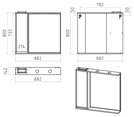 Зеркало-шкаф Brevita Balaton BAL-04090-01-01Л 90х80 подвесной цвет белый/серый