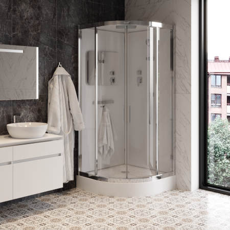 Душевая кабина Cerutti SPA VIVA101 100х100 четверть круга с крышей ориентация универсальная