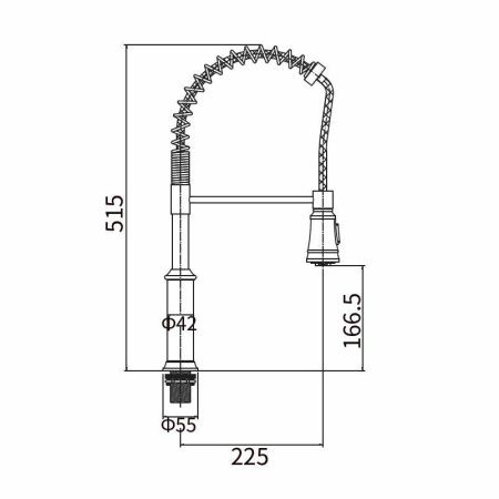 Смеситель для кухни Fashun A56008 на мойку сатин