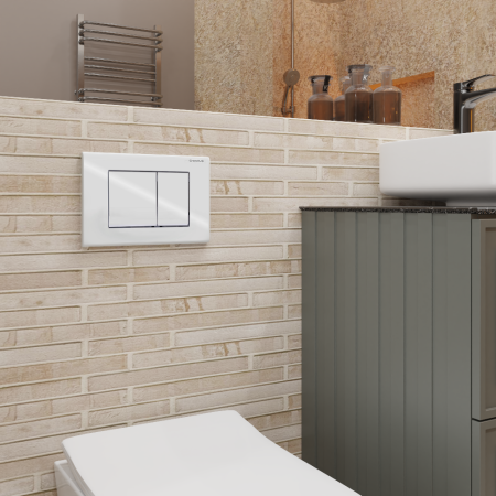 Клавиша смыва механическая CHARUS Minimalista FP.310.11.01 цвет белый