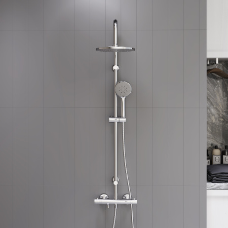 Душевая стойка Dorff Futura D0710500 настенная цвет хром с термостатом