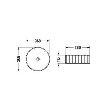 Раковина из сантехнического фарфора Vincea VBS-501 40х40 накладная цвет белый без отверстий под смеситель