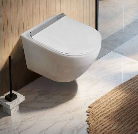 Унитаз подвесной Cerutti SPA CT9956 белый с сиденьем микролифт безободковый смыв торнадо