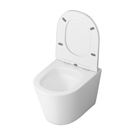 Унитаз подвесной Grossman Торнадо GR-4477MSQ белый матовый с сиденьем микролифт безободковый смыв торнадо