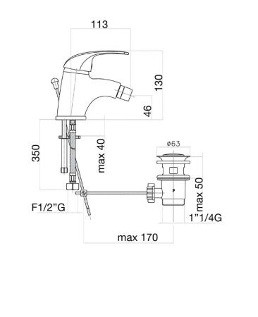 Смеситель Fiore 32CR3210 на биде хром