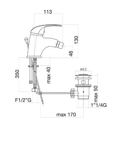 Смеситель Fiore 32CR3210 на биде хром - фото 3