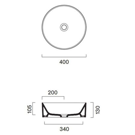 Раковина керамическая Catalano Zero 123400001 40 см накладная цвет белый без отверстий под смеситель