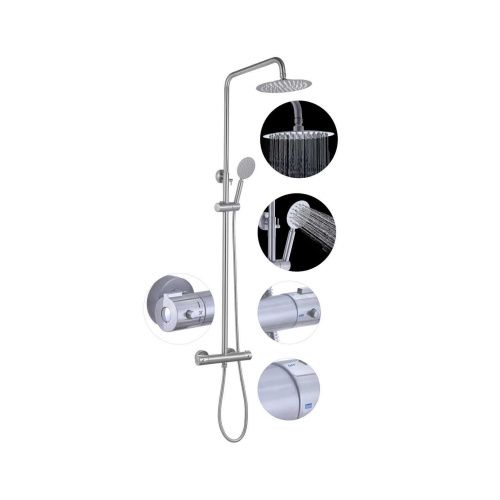 Душевая стойка Fashun A52427 настенная цвет сатин с термостатом - фото 2