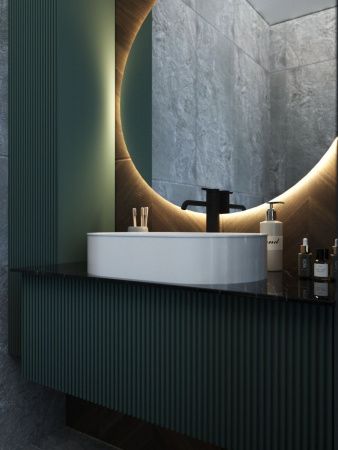 Тумба со столешницей La Fenice TERRA NFNC-01-TER-G-80-3-GB 80х50 подвесная цвет синий/серый