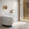 Унитаз подвесной Cerutti SPA CT10571 белый с сиденьем микролифт безободковый каскадный смыв