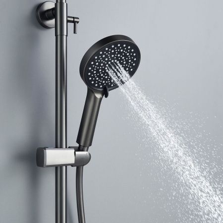Душевая стойка Shevanik S4336T настенная цвет оружейная сталь