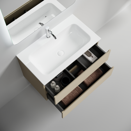 Тумба под раковину Sancos FOLK FL80CP 80х40 подвесная цвет бежевый