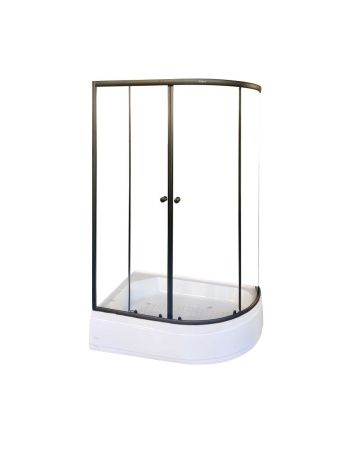 Душевой уголок Parly ZEM1201ВL 120х80 стекло прозрачное профиль черный с поддоном