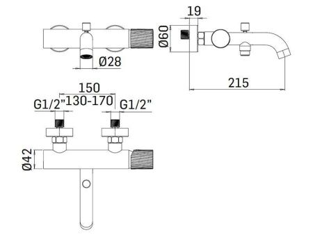 Смеситель для душа Mamoli Tuttodunpezzo 171000000021 настенный хром