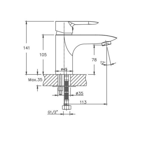 Смеситель Cron CN10095 на раковину хром - фото 3