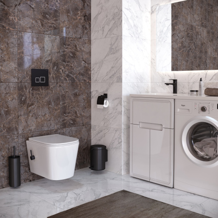 Унитаз подвесной Taliente Correto CR25200+SMnero белый с сиденьем микролифт безободковый смыв торнадо