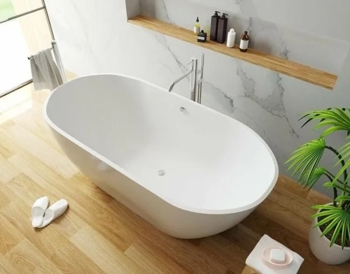 Ванна из литьевго мрамора Taliente Nemi Matt NE16878Matt 168х79 отдельностоящая овальная без каркаса - фото 4