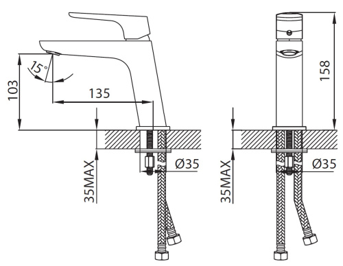 Смеситель Creavit SP1500 на раковину хром - фото 2