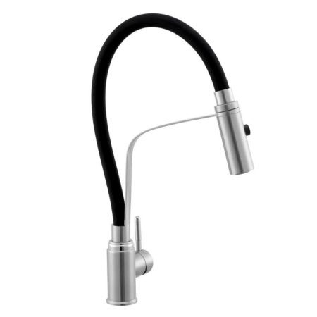 Смеситель для кухни Knotlor STREAMLINE SS-07 на мойку нержавеющая сталь