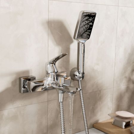 Смеситель для ванны Wasserkraft Neime 1900 1901 настенный хром