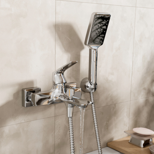 Смеситель для ванны WasserKRAFT Neime 1900 1901 настенный хром - фото 2