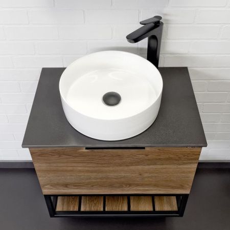 Тумба с раковиной Comforty Порто 00-00010676CF 60х40 подвесная цвет коричневый