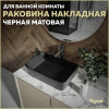 Раковина из сантехнического фарфора Teymi Helmi T50293 48х37 накладная цвет черный без отверстий под смеситель