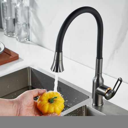 Смеситель для кухни Raffine F303T-3 на мойку оружейная сталь