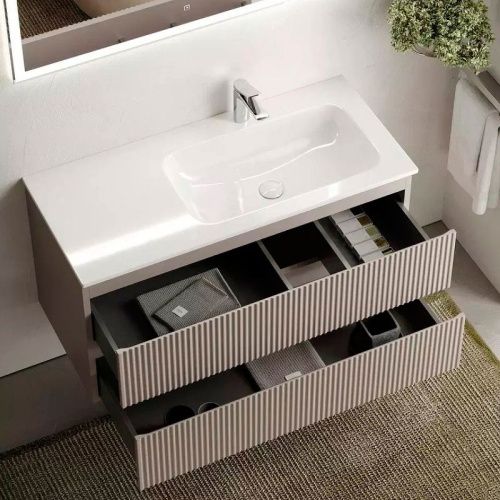 Тумба под раковину Sancos SNOB R SNR100RSM 100х40 подвесная цвет бежевый - фото 4