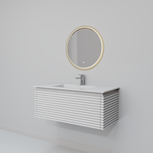 Тумба с раковиной зеркалом и смесителем ArtDecco Jacqueline (Жаклин) AJC10W34S2MF 100x45x40 подвесная цвет белый - фото 4