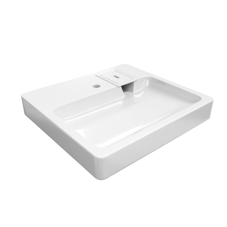 Раковина из литьевого мрамора Teymi Kati Pro T50422 59х55 подвесная цвет белый 1 отверстие под смеситель