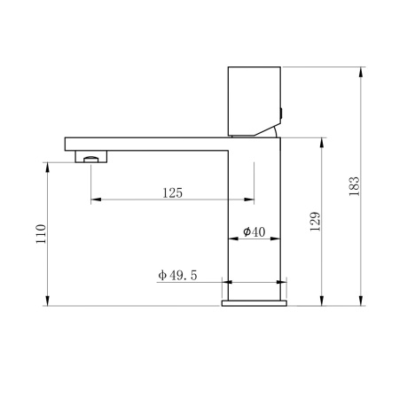 Смеситель Wonzon & Woghand WW-101-BS на раковину/столешницу никель