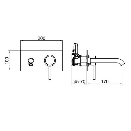 Смеситель для раковины Webert Elio EL830606560 встраиваемый в стену черный - фото 3